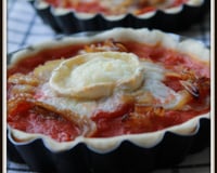 Pizettes chèvre et oignons caramélisés (pizza)