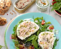 La terrine de maquereau, petits légumes et fromage frais