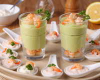 Verrines aux avocats et crevettes