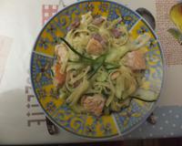 Tagliatelles de courgettes au saumon