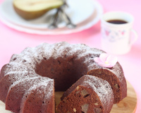 Gâteau de semoule au chocolat et aux poires