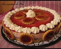 Entremet aux 2 mousses: mascarpone au chocolat blanc et à la fraise