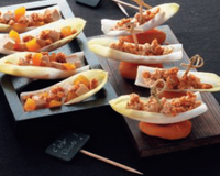 Endives apéritives au foie gras et spéculoos