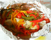 Papillote de Merlan aux 3 poivrons