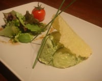 Flan courgette cœur foie gras figue