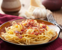 Spaghettis sauce façon carbonara