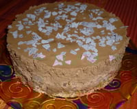 Mousse chocolat & poire sur fond de dacquoise