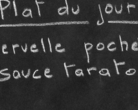 Cervelle pochée, sauce tarator
