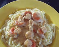 Tagliatelles de noix de St Jacques au Champagne