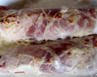 Rouleau d'épinard au jambon gratiné à la béchamel