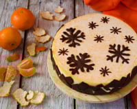 Cheesecake aux clémentines et flocons de chocolat