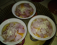 Œufs cocottes aux dés de jambon