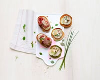 Toasts à la rillette de thon & Bruschettas tomate-mozzarella-jambon