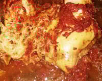 Poulet mariné et grillé, sauce barbecue au soja