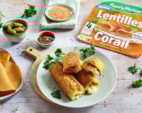 Croque-monsieur revisités en roulés au fromage et aux tranches végé