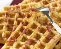 Gaufres salées au fromage et au jambon