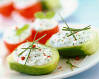 Concombre et tomates cerise farcies