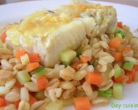 Filets de colin à l'orange & blé aux petits légumes