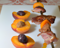 Brochette d'abricot et magret de canard