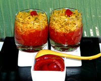 Purée de poivron et son risotto