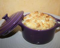 C'est un flan de courgettes recouvert de boursin et pour finir d'un crumble, un pur délice !