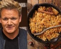 “Très simple à préparer et qui ne coûte presque rien” : Le chef Gordon Ramsay dévoile sa recette du crumble aux pommes