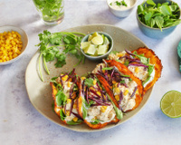 Tacos de carottes au poulet mariné au yaourt