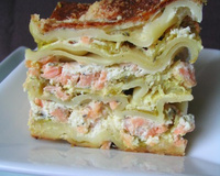 Lasagnes aux deux saumons et poireaux