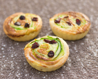 Tartelettes courgettes roquefort et cranberries