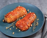 Courge Butternut rôtie au four façon hasselback