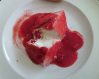 Panna cotta au coulis de fraises