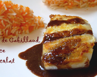 Dos de cabillaud sauce chocolatée épicée