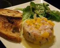 Tartare de Daurade et mangue au citron et citron vert