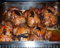 Coquelets farcis au riz sauvage et amandes