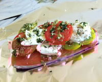 Papillote de saumon à la mozzarella maison