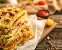 Gaufres de courgettes, feta et menthe