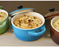 Crumble courgettes, chorizo et fromage de chèvre