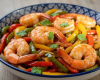 Crevettes Piquantes aux Poivrons