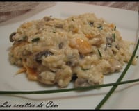 Risotto au saumon fumé et champignons