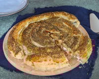 Tarte feuilletée escargot aux épinards, féta, tomates séchées et mozzarella