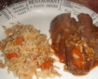 Bœuf bourguignon et sa sauce au chocolat