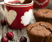 Muffins tout chocolat aux cranberries