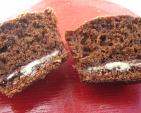 Qui n'a jamais mangé un kinder accompagné d'un verre de lait . Là, je vous propose un muffin chocolat noir/kinder avec un verre de lait !