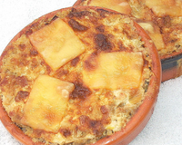 Petits gratins quinoa et poireaux aux lardons