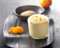 Soufflé chaud à la clémentine de Corse, crème glacée au café arabica