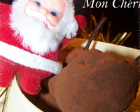 Truffes au chocolat et cerises à l'eau de vie.
