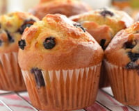 Muffins aux myrtilles et grains de praliné