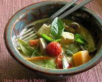 Cette recette remporte le 4ème prix du concours "Le printemps des légumes".
Un curry vert thaï très parfumé pour mettre en valeur les petits légumes primeurs.