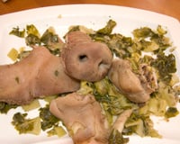 Museau et oreilles de porc à la paysanne.