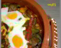 Tajine aux merguez, aubergines et œufs